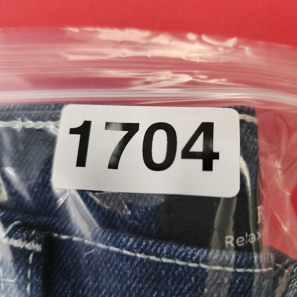 True Religion Ricky Straight Jeans Mens 32x34 Blue Flap Pocket‎ Y2K NEW - Picture 16 of 16